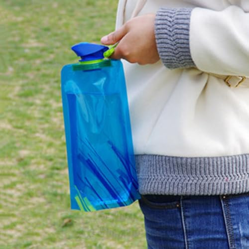 Bottiglie d'acqua riutilizzabili flessibili con grande capacità, basta svitare la chiusura a scatto dalla bottiglia, bottiglie d'acqua sportive da 700 ml, per avventure di escursioni, viaggi