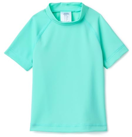 Amazon Essentials Jungen Kurzärmeliges Rashguard-T-Shirt, Kräftiges Minzgrün, 8 Jahre