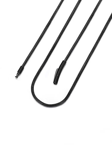 Bandmax 2MM Stainless Steel Black Snake Chains 22 Inch Slim Italian Round Rolo Chain Necklaces for Pendants Dainty Necklace Jewelry for Men Women