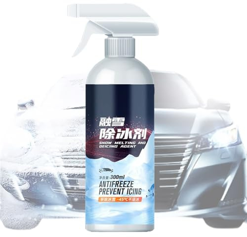 Spray sbrinatore per Parabrezza, Formula Rapida per sciogliere Il Ghiaccio, 300 ml, detergente antigelo ad Alte Prestazioni, Soluzione per visibilità al Freddo, Adatto per SUV, Auto, Tetto