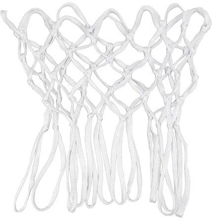 Sangeponiang Rete da basket resistente, per tutte le condizioni atmosferiche, ricambio in nylon resistente, 2 pezzi, bianca, universale per interni ed esterni