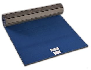Dollamur 5'x10'x1-3/8 Gymnastics Mat, Blue, Carpeted Mat for Tumbling and Cheerleading, FLEXI-Roll®