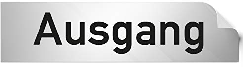 Türschilder24 • Folienschild Türschild • Ausgang • PVC Hinweisschild • 160 x 40 mm Silber • selbstklebend • Kratzfester Druck • UV Beständig