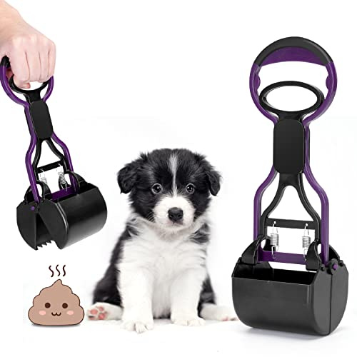 Nobleza Portatile Palette per Escrementi Cani, Pooper Scooper, 28.5cm Paletta Cani Manico Lungo per Tutti Gli Animali Domestic, con Molla ad Alta Elasticità (M)