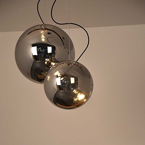 s.LUCE Sphere 40 rauchige Pendelleuchte in schwarz Pendellampe Glaslampe Glaskugel Rauchglas Hängelampe Glaslampe Hängeleuchte Wohnzimmer Esstischlampe Galerie modern Design