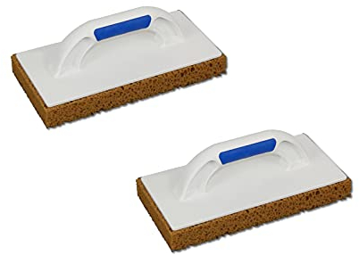 DEWEPRO® Lot de 2 planches à laver pour carrelage avec support éponge de 30 mm, 280 x 140 mm, pores grossiers, pour carrelage
