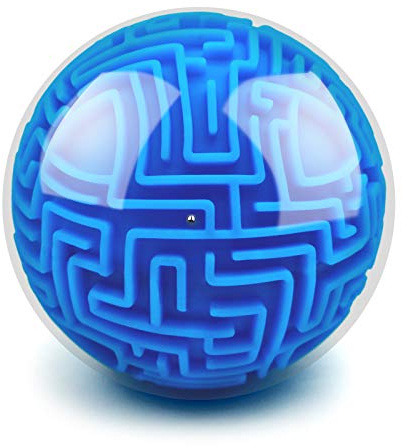 YongnKids Amaze 3D Memory Sequential Maze Ball Puzzle Toy Gifts for Kids Adults - Challenges Game Lover Tiny Balls Brain Teasers Game (Blue)