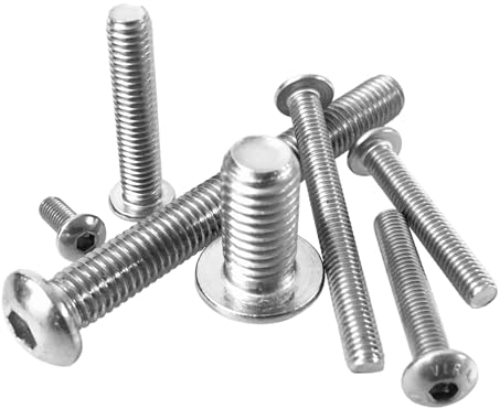 10 Stück Linsenkopfschrauben Flachkopfschrauben Linsenschrauben Halbrundkopfschrauben ISO 7380-1 mit Innensechskant ISK Vollgewinde Edelstahl V2A A2 rostfrei // EHK-Verbindungstechnik