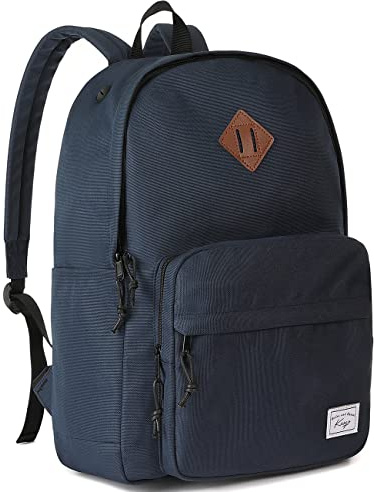 Kasgo Schulrucksack, Klassisches Leichtgewicht Rucksack Herren Damen Jungen Mädchen Teenager Hochschule Schultasche Casual Daypack für Reise Arbeit Blau