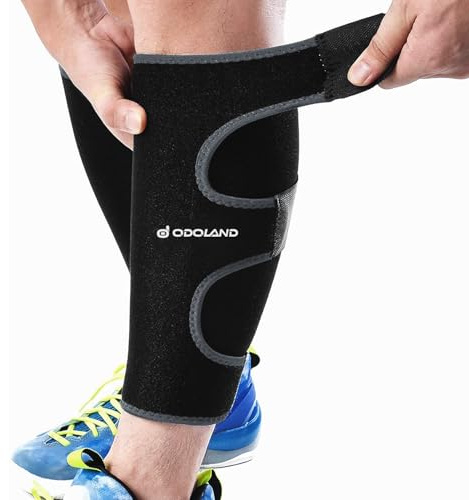 Odoland Calf Compression Sleeve for Shin Splints & Recovery (Black) | Suitable For Running, Cycling, Gym And Post-Exercise Recovery; Unisex Adult, Calf Circumference 33-42 Cm, 1 Pair