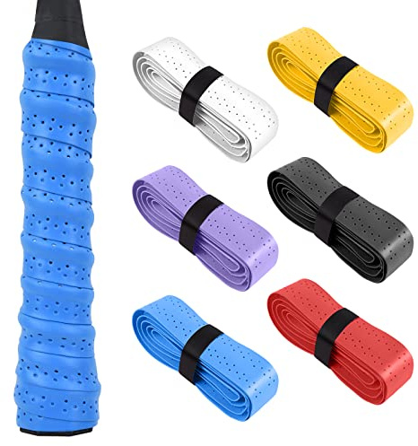 Flintronic 6pcs Ruban de Raquette Grip PU Antidérapant - Séchage Rapide, Absorbant pour Tennis, Badminton, Squash et Pêche