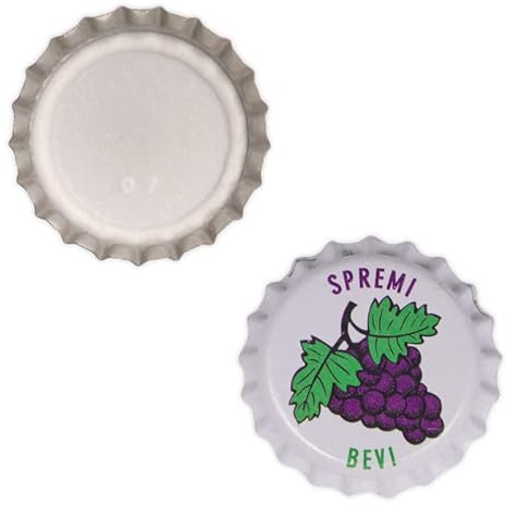 Opiros Selezione Promo Tappi Corona D.26 Per Imbottigliamento Birra Vino Pomodori Idonei Alla Bollitura 1 Scelta (Uva, 100)