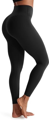 Persit Sporthose Damen, Sport Leggings für Damen Yoga Leggins Laufhose Sportleggins Lang (S, Schwarz, 64 CM)