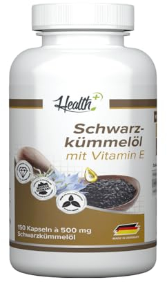 Health+ Schwarzkümmelöl - 150 Kapslen - Made in Germany