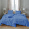Dreamzie Musselin Bettwäsche 135x200 Baumwolle, Bettwäsche-Sets 2er Bettbezug mit 2 Kissenbezüge 80x80 cm, Oeko-Tex Bettwäsche Blau mit Reißverschluss