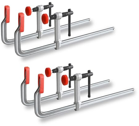 HimaPro 12 Inch Medium Duty Bar Clamp Set, 4 Pack – Drop Forged Steel F-Clamps with 600 lbs Load Capacity and 3-5/32 Inch Throat Depth for Welding, Woodworking, and Metalworking