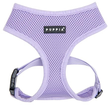Puppia Soft Dog Harness No Choke Over-The-Head Triple Layered Breathable Mesh Adjustable Chest Belt and Quick-Release Buckle, Violet, Small
