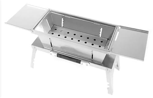 Barbecue a gas portatile in acciaio inox per cucinare all'aperto, pieghevole e facile da trasportare per campeggio, escursioni e picnic