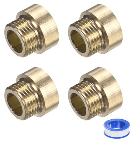M METERXITY Shower Head Extension Arm, Brass G1/2 Male to Female Extension Pipe Fitting Adapter with PTFE Thread Seal Tape for Shower/Faucet, Pipe Plumbing Coupler 0.79/20mm 3-Pack