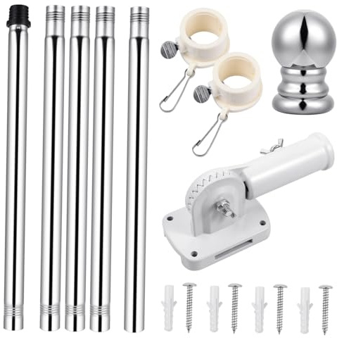 UPKOCH 1 Juego De Asta De Bandera para Soporte Exterior De Casa Apto para Porche Patio Soporte para Asta De Bandera Exterior Varillas De Bandera De Aleación