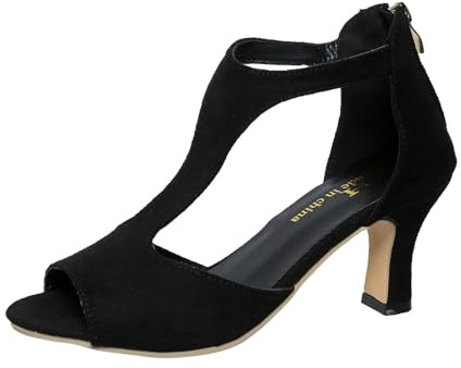 Générique Confortable Talon Sandales Romaines à Fermeture éclair au Dos pour Femmes, Style européen et Tendance, Grand côté Vide, Commerce extérieur Sandales Été Taille 8 (Black, 45)