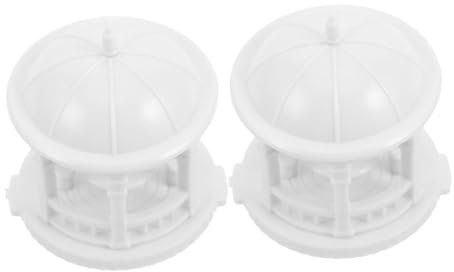 VILLCASE 2pcs European Style Pavilion Model Round Gazebo Miniature Statue for Fairy Garden Decor Scale Dollhouse Accessories