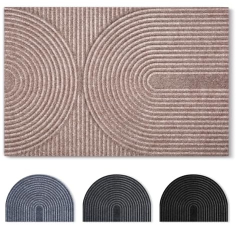 Tuocal Fußmatte 40x60cm, rutschfeste Maschinenwaschbare Schmutzfangmatte, Teppich Wohnzimmer Innen und Außen Türmatte, Wasserdicht Fussmatte für Eingang, Flur, Haustür