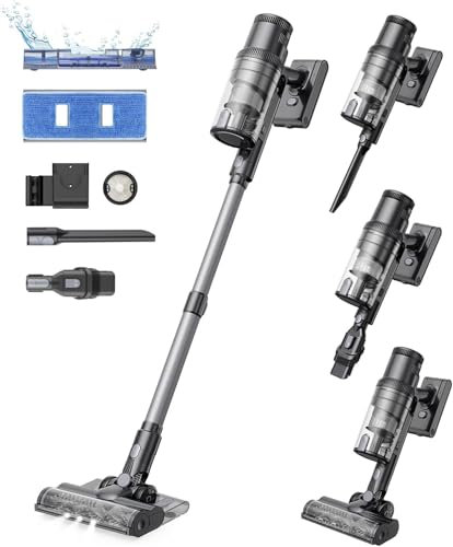 Proscenic Neuf P11 Mopping Aspirateur Balai sans Fil, 550W 45Kpa 60 Min Aspirateur Laveur sans Fil avec Fonction Nettoyage de Sol, Léger Aspirateur Balai Puissant pour Tapis,Durs Sols,Poils d'animaux