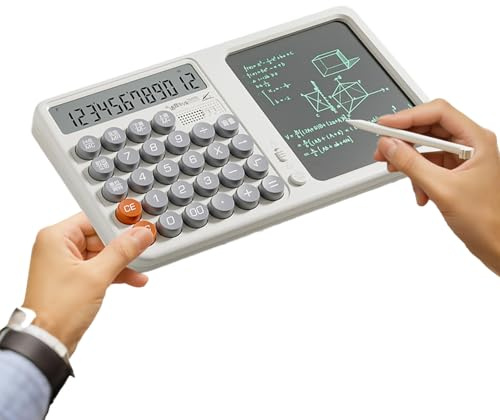 Acunny Kalkylator med anteckningsblock - miniräknare - beräkningsverktyg med handskrivbräda skärm ögonskydd för studenter företag vuxna skola