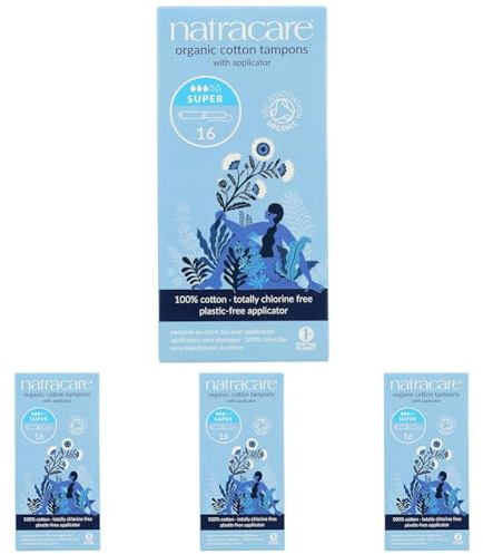 Natracare - Tampón Extra con Aplicador - Producto Natural - Ideal para Flujo Menstrual de Medio a Intenso - Sin Plásticos ni Químicos - Suave y Fácil de Colocar - Aptos para Veganos - 16 Tampones