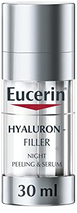 Eucerin Hyaluron-Filler Night Peeling & Serum 30ml, Dual-Efficacy Serum to Reduce Visible Signs of Ageing, Advanced Skincare with Hyaluronic Acid and AHA