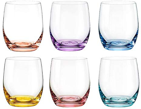 Bohemia Spectrum - Set Von 6 Tassen Rotwein, Champagner-Flöten, Weingläser Weiß, Wassergläser, Schnapsgläser, Wassergläser 300 Ml