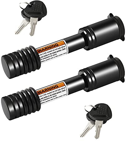 METOWARE Cerradura de Enganche de Remolque, Pasador de Enganche de Bloqueo Estilo Barra de 5/8 Pulgadas de diámetro, Bloqueo Receptor de Enganche de Remolque con antisonajero, se Adapta a Tubos