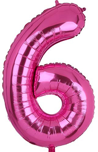 XXL Grande Rosa Numero 6 Foil Palloncino Mylar Gigante Ragazza Elio Palloncini Decorazioni per Feste di Compleanno Bambino