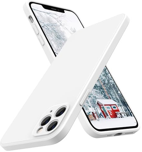 SURPHY Silikon-Schutzhülle kompatibel mit iPhone 11 Pro, Gummi-Silikon-Cover mit Flacher Kante (individueller Schutz für jedes Objektiv), Schutzhülle für iPhone 11 Pro 5,8 Zoll (weiß)