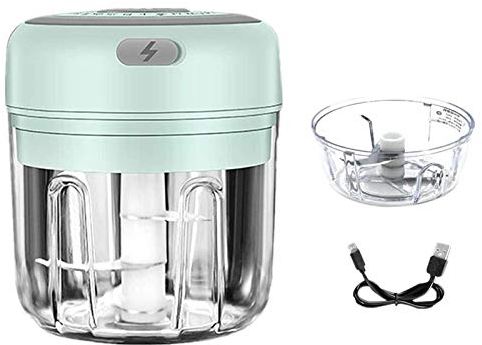 2ps Mini Food Chopper Electric Small Kitchen Food Processor Blender, Portable Vegetable, Fruit, Meat, Garlic, Onion, and Ginger Chopper, can be Used for Baby Food Salad USB Charging 250ML & 100ML