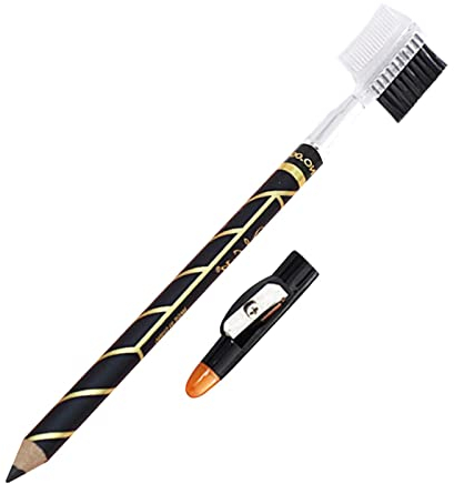 barbier | Crayon à sourcils anti-taches - Stylo remplissage sourcils 2 en 1 taille-crayon intégré et brosse peigne à sourcils muguet pour pain à la racine des cheveux Anloximt