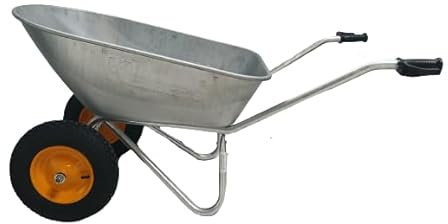 Kelberg Schubkarre Agro 150L – verzinkt – 2 Rad – 400-8– Premium Schubkarre mit Stahlwanne & Stahlfelgen – 250 kg Traglast – für Garten, BAU & Hof Bereifung Luftrad 4PR, Kugellager/Nadellager