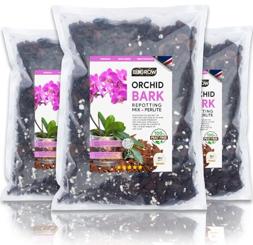 UKGROW's Orchid Bliss: 3L Premium Orchid Bark & Perlite Blend for Lush Blooms & Sturdy Growth