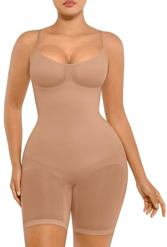 Feelingirl Sömlösa Shapewear för Kvinnor Overbust Bodysuit Mage Kontroll Helkroppsformare Tummy Away Höftlyft med Justerbar Rem