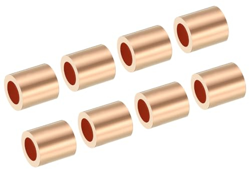 PATIKIL 20 Stück Kupfer Drahtseilhülsen 1/8/3mm Draht Seil Stopphülse für Drahtseil und Kabel Zwinge, Metallisch