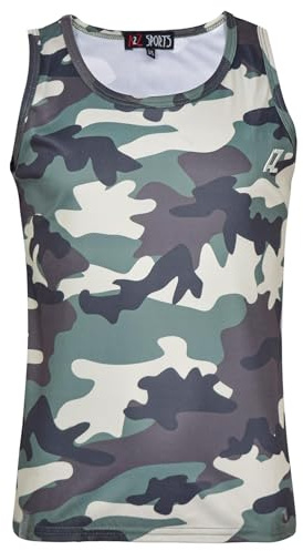 A2Z 4 Kids Garçons Camouflage Sans Manches Gilet Athlétique Toucher Doux - Vest 008 Green 7-8