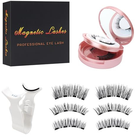 3 Paar Magnetische Wimpern, Magnet Wimpern Natürlicher Look, Künstliche Wimpern, Magnetic Lashes, Magnetische Wimpern Mit Zange und Spiegeln, Selbstklebende Wimpern