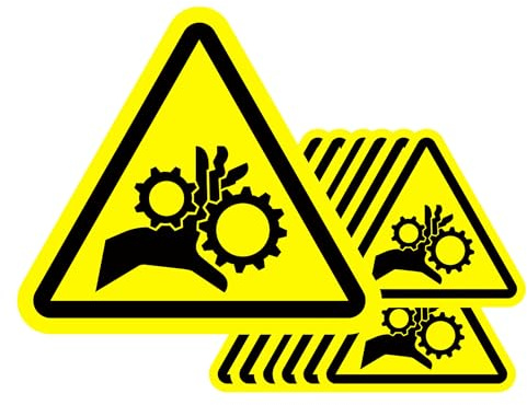 2 Inch Triangular Pinch Point Safety Stickers Pinch Point Industrial Safety Warning Labels,60 Pcs Per Pack
