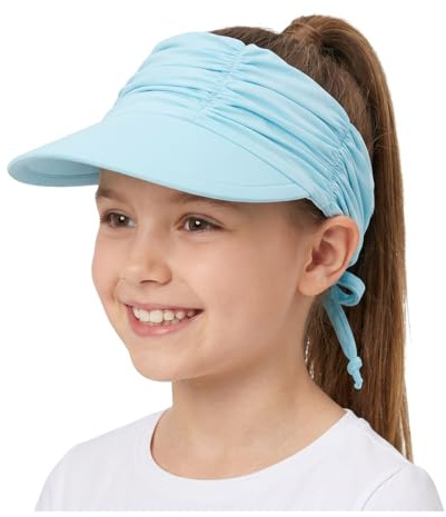 YAMEE Casquette Visière Enfant Anti-UV pour Fille,Chapeau de Plage Enfant Ajustable Léger Pliable,Chapeau de Soleil Respirant pour Plage,Piscine et Les Activités Extérieures