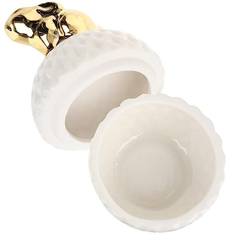 FRCOLOR Boîte caisse rangement caisse de rangement caissons de rangement mariage mini décoration étui de rangement pour bijoux en céramique casse de boucle d'oreille porcelaine blanche