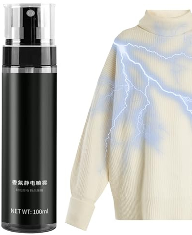 Antistatic Spray Clothes and Fabrics | Long Luminous 100ml Bottle Against Static Current, Portable Fragrance Spray for Clothes, Curtains, Sofas, Blankets and Textiles