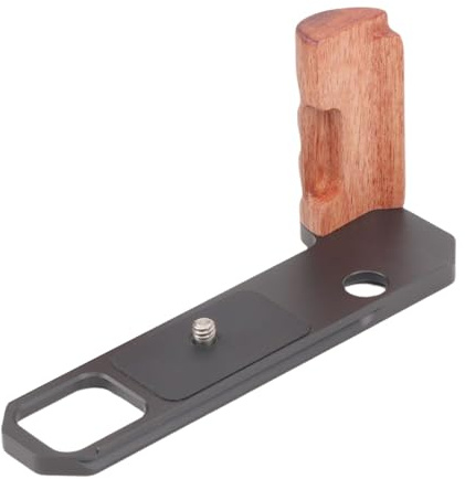 Impugnatura ergonomica a forma di L con piastra a sgancio rapido per 2 fotocamere migliora la presa in legno per fotografia