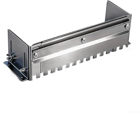 Paleta ajustable con muescas de acero inoxidable, para trabajos de azulejos, deflectores de doble cara con mango extendido, raspador dentado para azulejos de piso de pared (A)