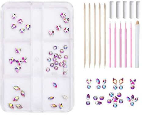 FooYee Juego de Decoración de Dientes de Joyería, Kit de Gemas para Dientes, Tooth Gems Kit de Gemas de Joyería de Dientes, Gemas Dentales para Decorar Dientes o Uñas